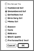 Format extension
dialog box