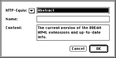 Meta-information
extension dialog box