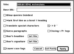 Template Extension Dialog Box
