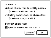 Translation Extension Dialog Box
